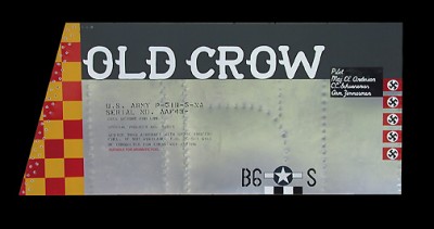 P-51 Mustang Old Crow Aluminum Aircraft Nose Art Panel - 
P51OC