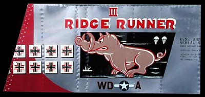 P-51 Mustang Ridge Runner III Aluminum Aircraft Nose Art Panel - 
P51RR