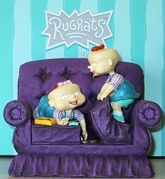 RUGRATS PHIL AND LIL ON THE COUCH BANK