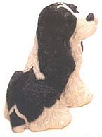 BLACK AND WHITE COCKER SPANIEL DOG BANK