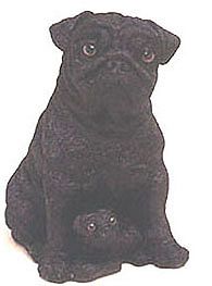 BLACK PUG DOG BANK