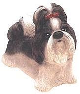 BLACK AND WHITE SHIH-TZU DOG BANK