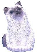GRAY SITTING LONGHAIR CAT BANK