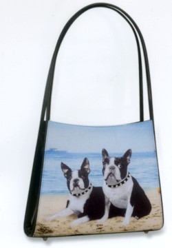BOSTON TERRIER CRESCENT PURSE