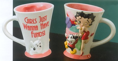 Betty Boop Girls Just Wanna Have Funds Sculpted Mug