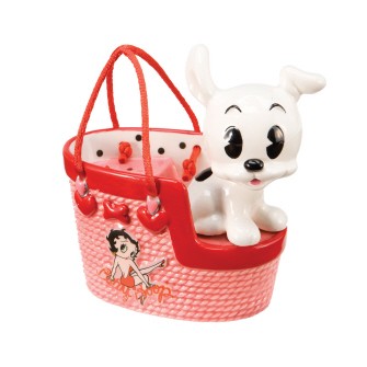 BETTY BOOP PUDGY DOG HANDBAG SALT AND PEPPER SHAKERS