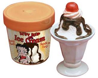 Betty Boop Kiss The Cook Ice Cream Sundae Salt And Pepper Shakers