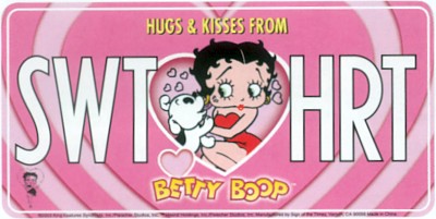 BETTY BOOP SWT HRT LICENSE PLATE