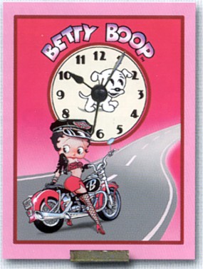BETTY BOOP BIKER MATCHBOX MINIATURE CLOCK