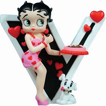 BETTY BOOP LETTER V FIGURINE