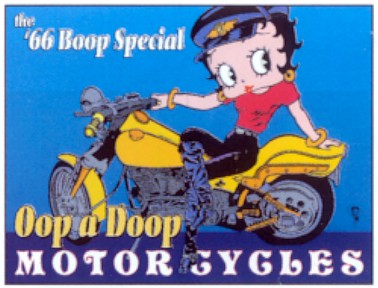 BETTY BOOP OOP A DOOP MOTORCYCLES TIN SIGN