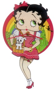 Betty Boop Rainbow Swing'N Leg Clock