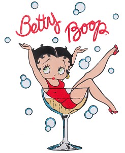 BETTY BOOP CHAMPAGNE SHOWER CURTAIN