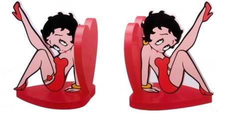 BETTY BOOP HEART SHAPED BOOKENDS