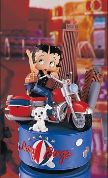 Betty Boop Riding Motorcycle Musical Figurine