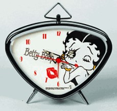 BETTY BOOP BLOWING A KISS TRIANGLE ALARM CLOCK