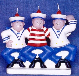 Three Dancing Sailors Novelty Candle