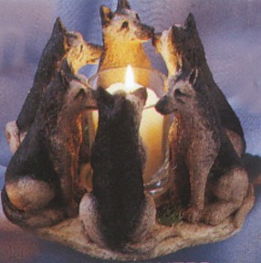 GERMAN SHEPHERD CIRCLE CANDLE HOLDER