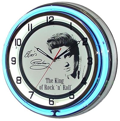 ELVIS PRESLEY DOUBLE NEON CLOCK