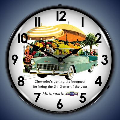 1955 Bel Air Convertible Lighted Wall Clock