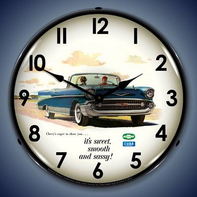 1957 Bel Air Convertible Lighted Wall Clock