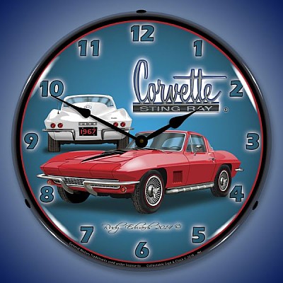 1967 Corvette Lighted Wall Clock