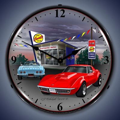 1968 Corvette Lighted Wall Clock