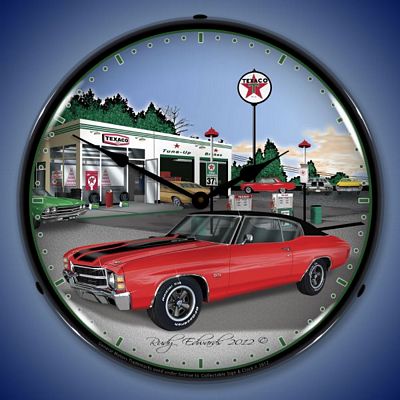 1971 Chevelle Texaco Lighted Wall Clock