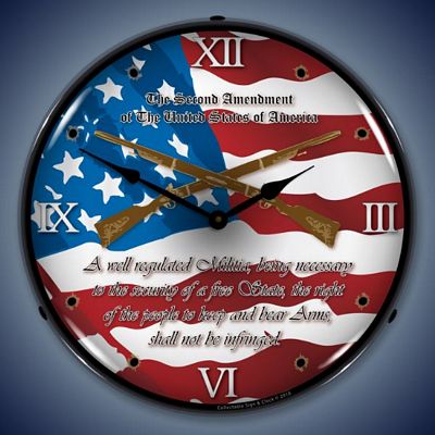 2nd Amendment Lighted Wall Clock