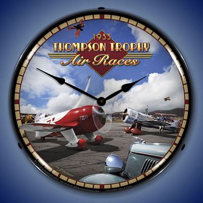 Larry Grossman Air Races 1933 Lighted Wall Clock
