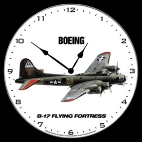 B-17 FLYING FORTRESS AIRCRAFT WALL CLOCK