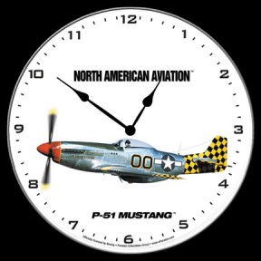 NORTH AMERICAN P-51 AIRCRAFT WALL CLOCK