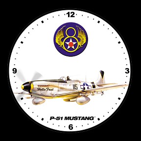 P-51 MUSTANG AIRCRAFT WALL CLOCK
