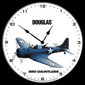 DOUGLAS SBD DAUNTLESS AIRCRAFT WALL CLOCK