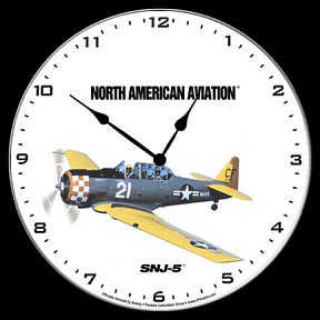 NORTH AMERICAN SNJ-5 AIRCRAFT WALL CLOCK