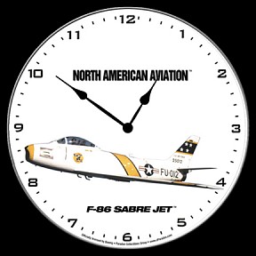 NORTH AMERICAN F-86 SABRE JET AIRCRAFT WALL CLOCK