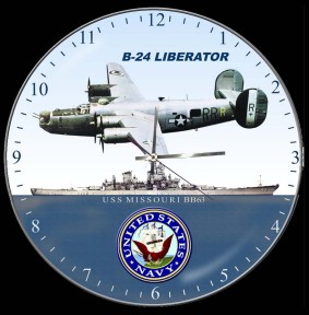 B-24 LIBERATOR WALL AIRCRAFT CLOCK