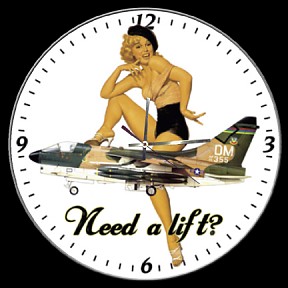 NEED A LIFT NOSE ART AIRCRAFT WALL CLOCK