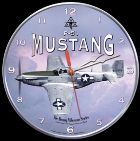 P-51 MUSTANG AIRCRAFT WALL CLOCK