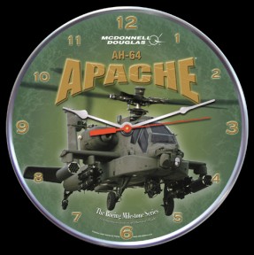 AH-64 APACHE HELICOPTER WALL CLOCK