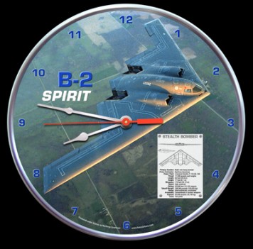 B-2 SPIRIT AIRCRAFT WALL CLOCK