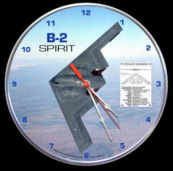 B-2 SPIRIT AIRCRAFT WALL CLOCK