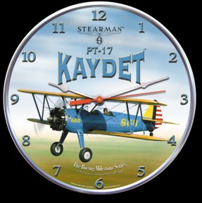 STEARMAN P-17 KAYDET AIRCRAFT WALL CLOCK