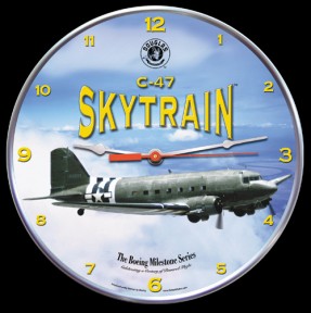 C-47 SKYTRAIN WALL AIRCRAFT CLOCK