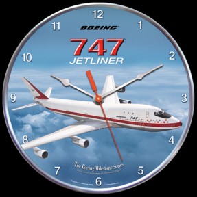 BOEING 747 JETLINER AIRCRAFT WALL CLOCK