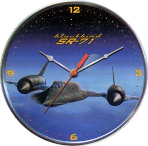SR-71 BLACKBIRD AIRCRAFT WALL CLOCK