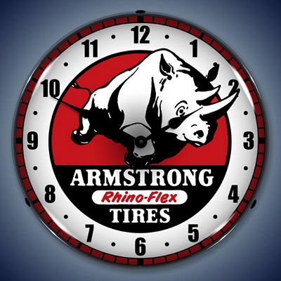 Armstrong Rhino-Flex Tires Lighted Wall Clock
