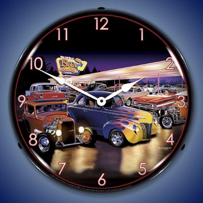 Bruce Kaiser Burger Bobs Lighted Wall Clock