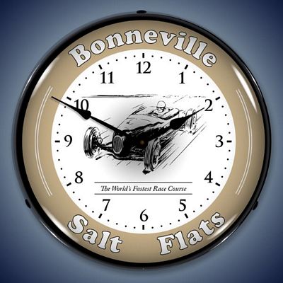 Bonneville Salt Flats Race Track Lighted Wall Clock