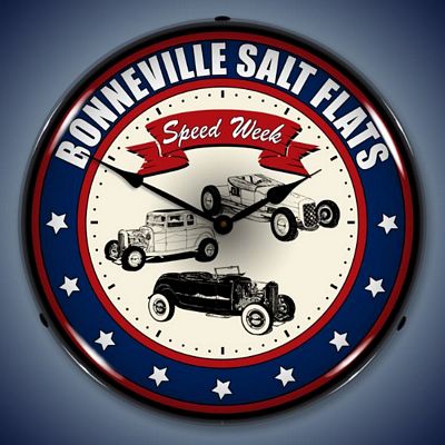 Bonneville Salt Flats Speed Week Lighted Wall Clock